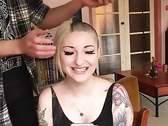 Amateur Blonde Tattoo Shaved 